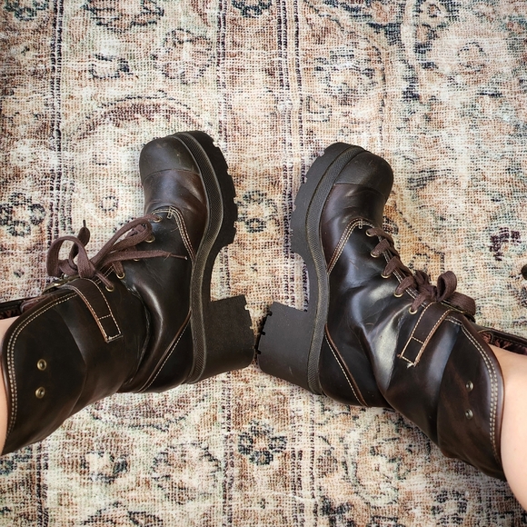2000's Chunky Heel Combat Boots - Picture 5 of 6